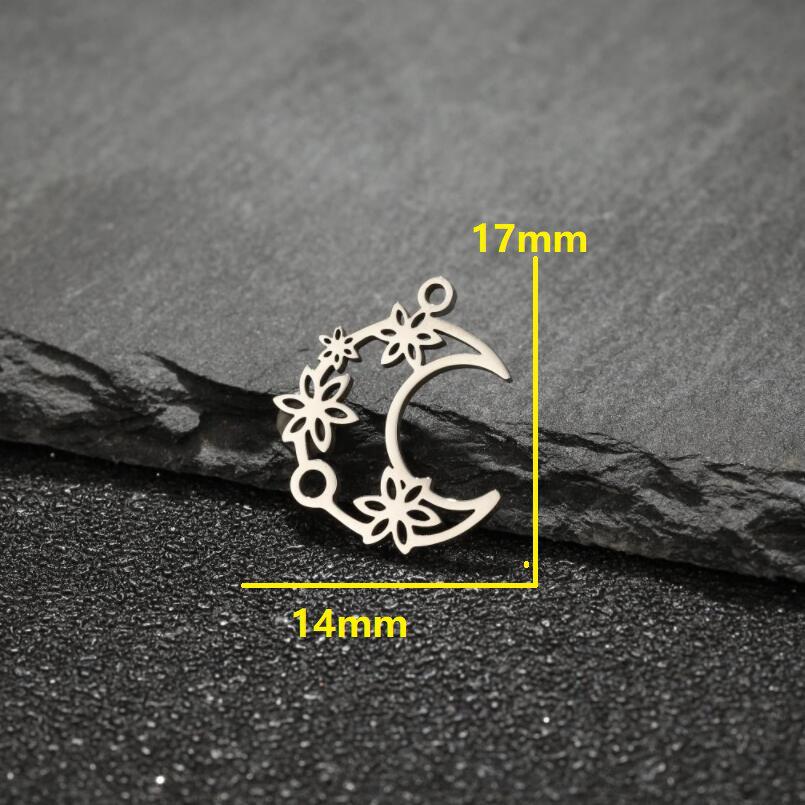 2025 Stylish Stainless Steel Moon Flower Cut-out Earrings for Women