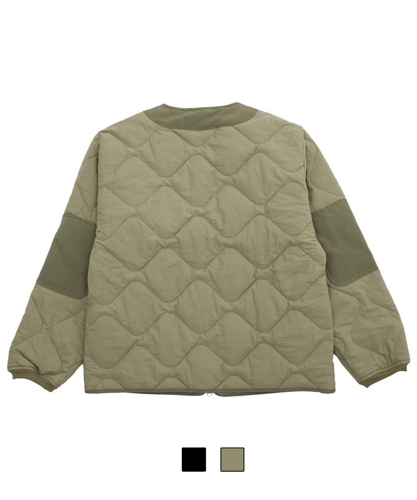 Cream Soda Lab Warm-Up Quilted Two-Way Jacket Khaki