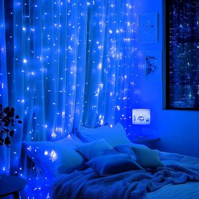 Rideau Lumineux Féérique 300 LED 9,8 pi x 9,8 pi Guirlande Lumineuse à Suspendre Fenêtre Mur Alimenté par USB Lumière de Rideau pour Chambre Toile de Fond Fête de Mariage Décoration Intérieure