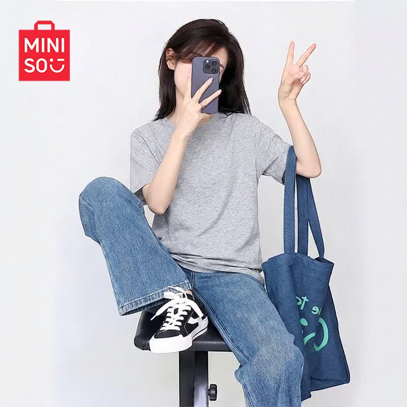 MINISO Women's Pure Cotton Short Sleeve T-shirt
