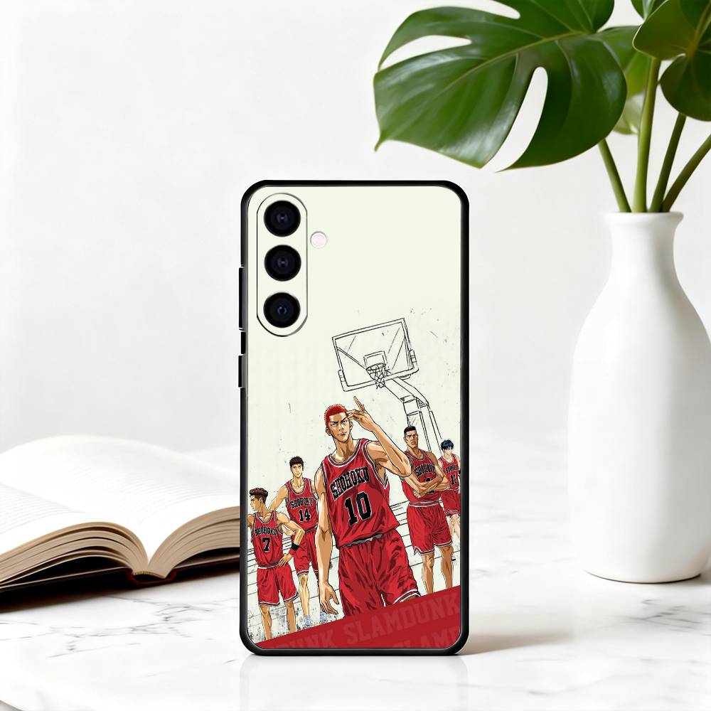 Cute Boys S-Slam-s D-Dunk Phone Case Black Silicone Soft For Samsung Galaxy A73,A72,A71,A70,A53,A52,A51