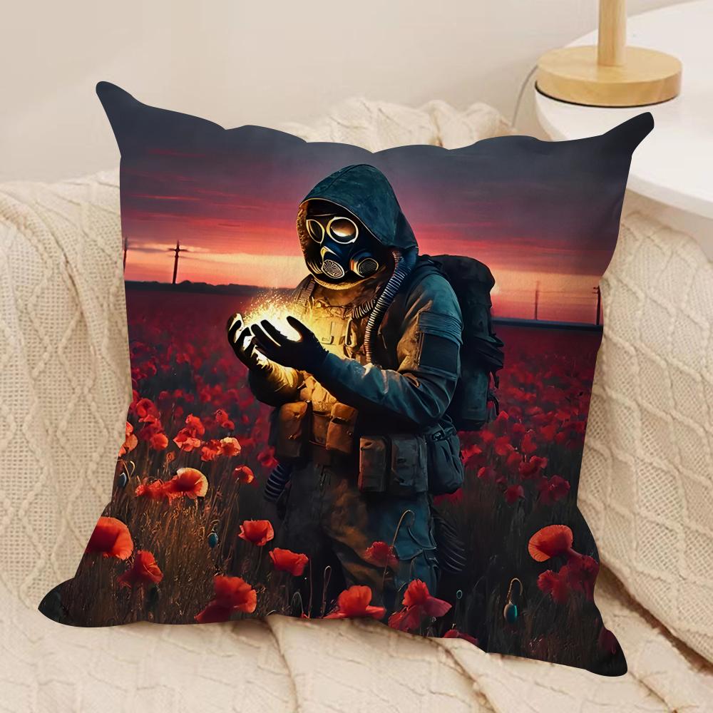S-Stalker 2 Cool Game Cushion Cover Silky Short Plush Invisible Zipper Dustproof Sofa Pillow Case For Home Decor