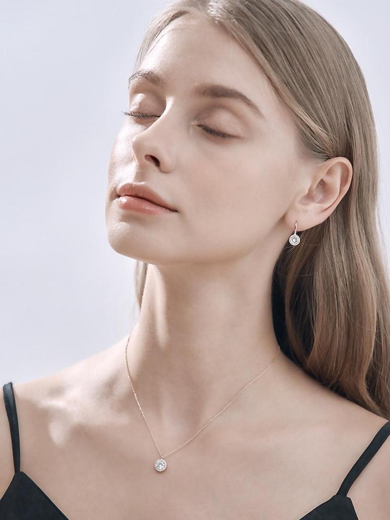 [ELLE Jewelry] 14K Circle Cubic Drop Earrings (Gold Plated) ELGPEE504