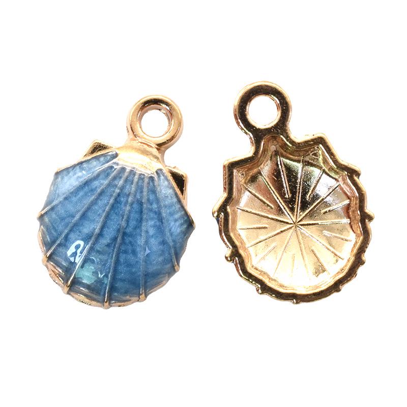 Multicolor Starfish & Seashell Conch Pendant — Marine Life DIY Alloy Jewelry Accessory