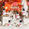WTEMPO Mini Schneemann Figuren Ornamente Weihnachten Harz Schneemann Dekoration mit Hut Weihnachten Mikro Landschaft Ornamente Gartenzubehör für DIY Bastelarbeiten