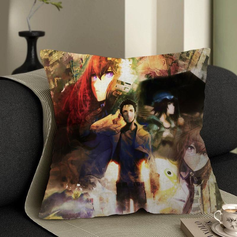 Steins Gate Kissenbezug toon Geschenk Kissenbezug Schlafzimmer Zuhause Sofa Stuhl Sitz Dekor Kissenbezug