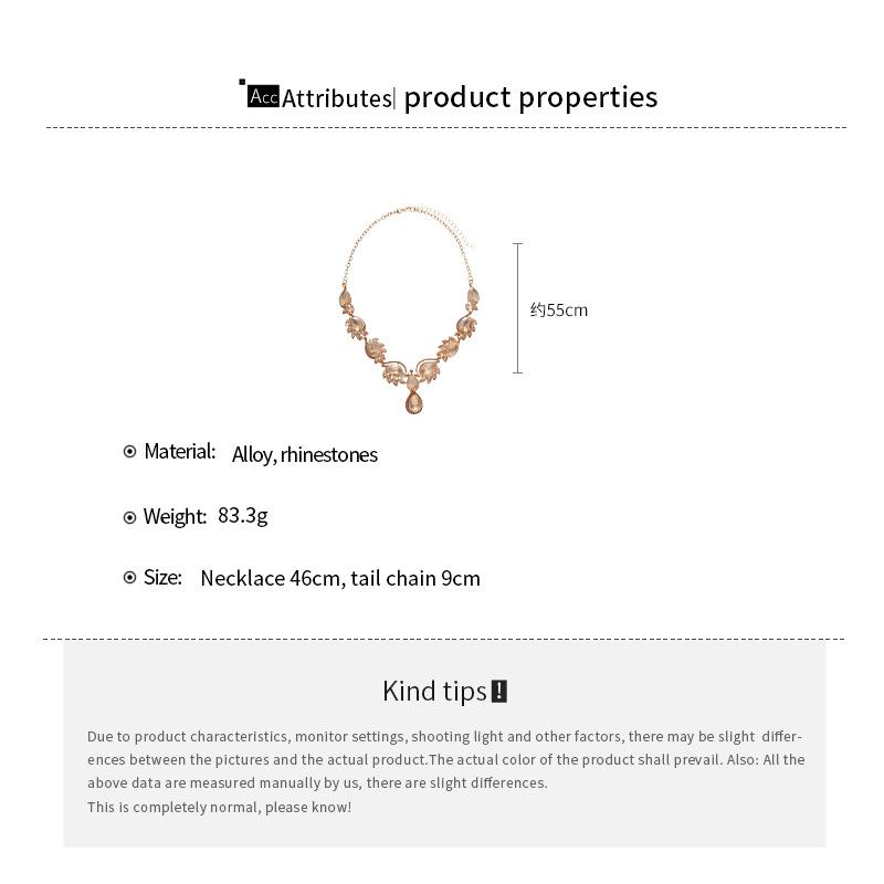 Zirkon-eingelegte Wassertropfen-Anhänger-Halskette Ohrring-Set Französisches Retro-Temperament Leichter Luxus High-End Zirkon-Sets für Frauen