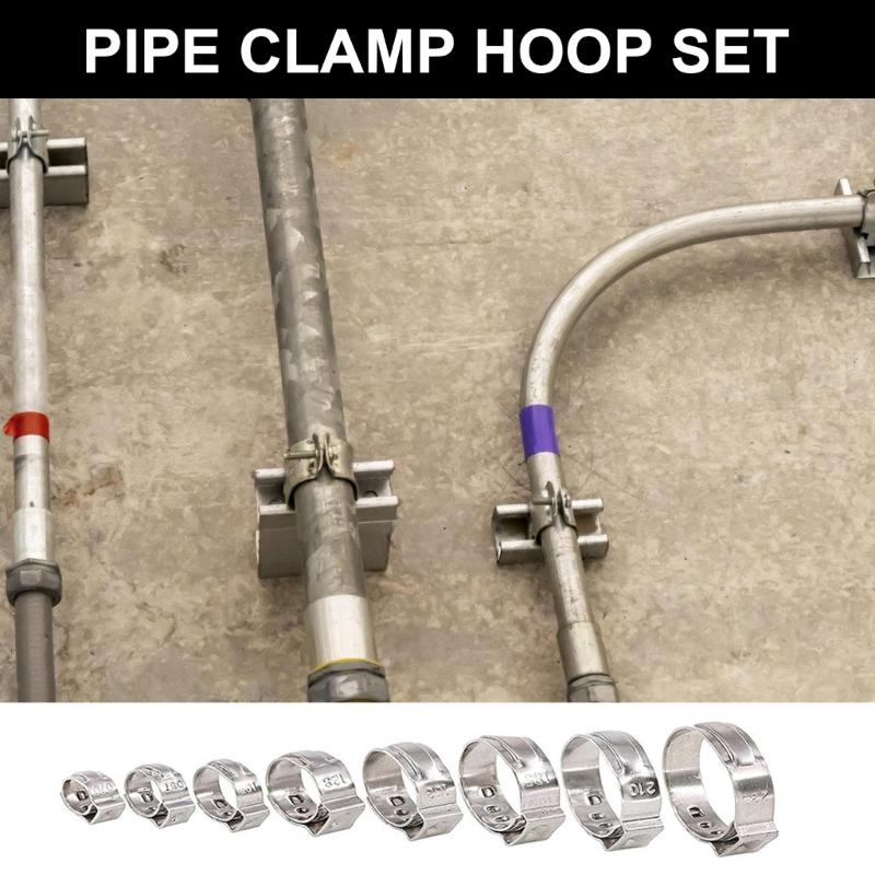 130Piece Single Ear Stepless Hose Clamps Set for Automotive Pluming Pipe Sealing Pipe Joints