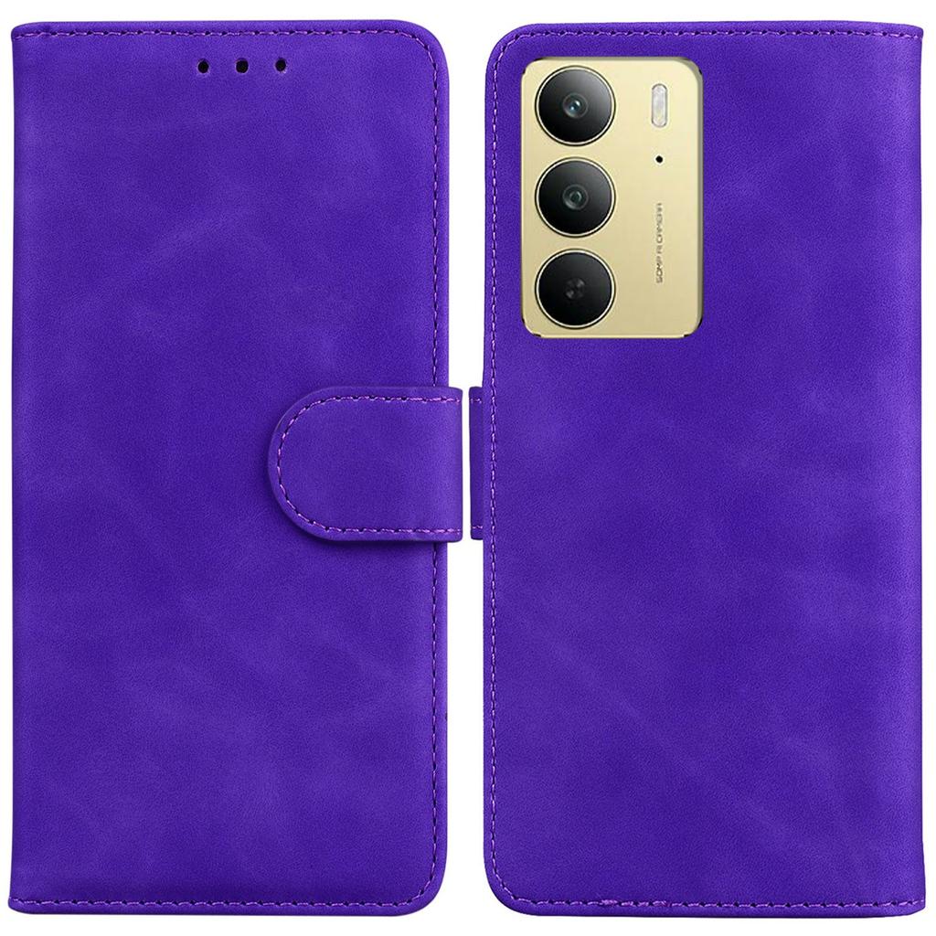For Realme C75 4G Case Solid Color Leather Wallet Phone Cover