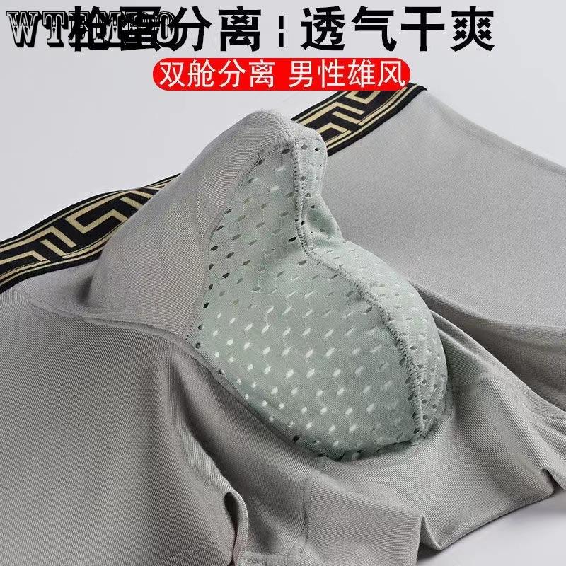 Men's Breathable Mesh Oversized High Elasticity Mid Waist Youth Sexy Underwear