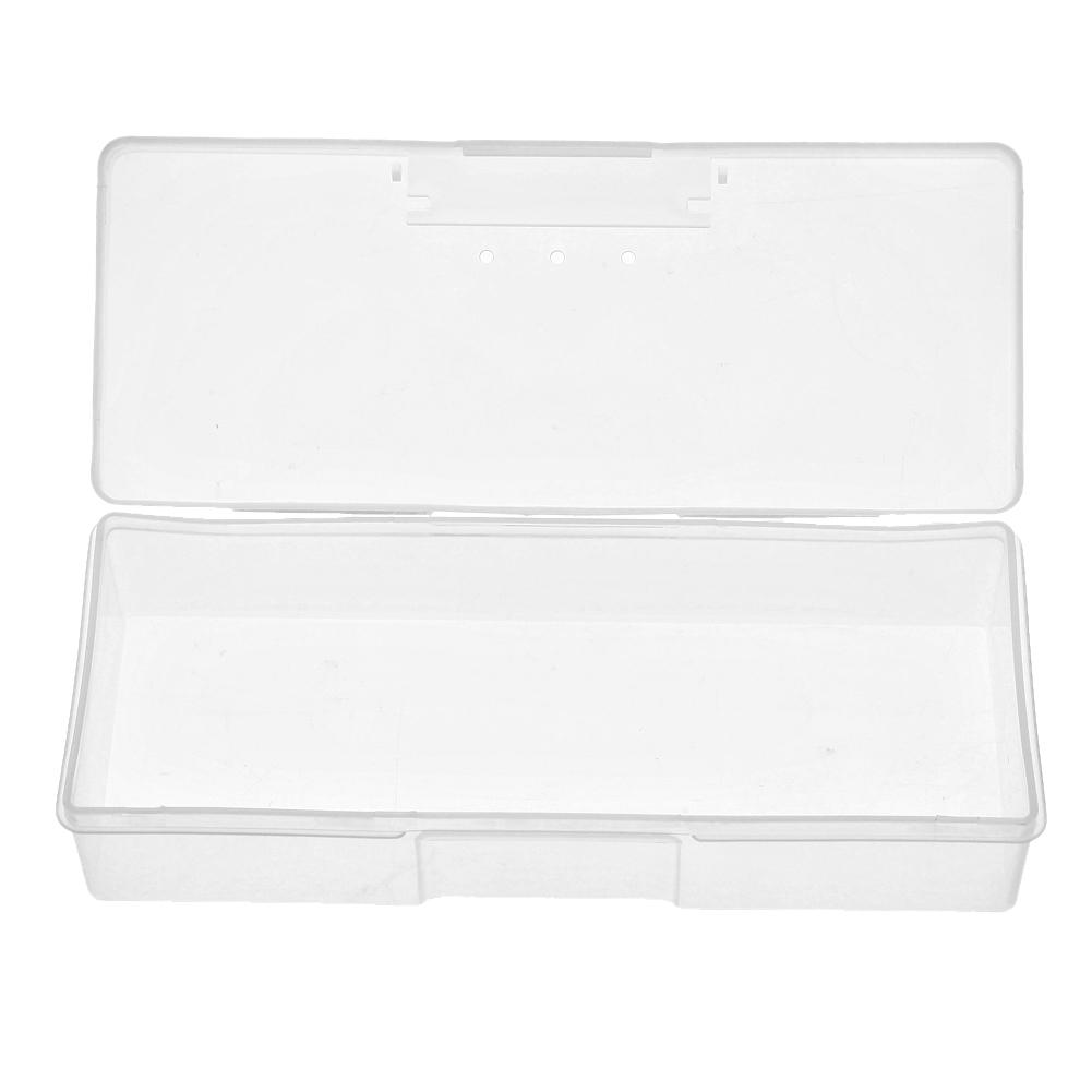 

Прозрачный ящик для хранения инструментов для ногтей, пилочек, органайзер для косметических принадлежностей с крышкой 19x7,5x3,9 см белый
