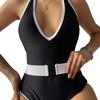 New One-piece Swimsuit Sexy Belt Solid Color Bikini Explosion Swimsuit Spot JH012