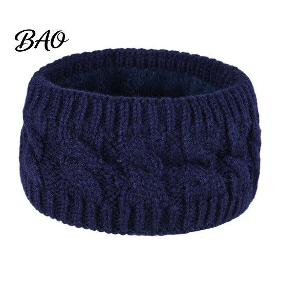 Knitted Headband with Fleece Lining Winter for Women, Soft Lined Thermal Hair Outdoor Sports Ear Warmer Band, Thickened Plush Cold Weather Protection