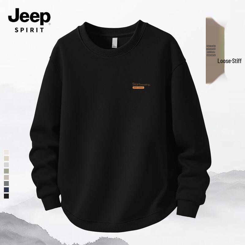 JEEP SPIRIT Men s 2025 Loose Fit Round Neck Sweatshirt 3XL