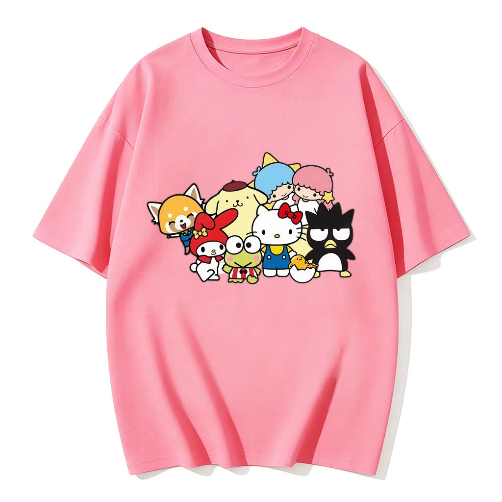 2026 Kuromi Tee Soft Cotton Short Sleeve Crew Neck Cute Print Lightweight Summer Top for Women Daily Casual Wear