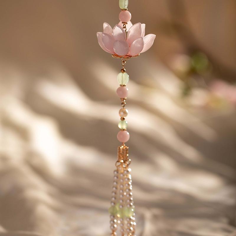 Retro Ethnic Style Necklace Chinese Style Beaded Flower Choker Natural Stone Prayer Necklaces Women Cheongsam Necklace Jewelry