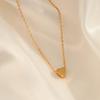 Internet celebrity INS popular love stainless steel necklace women, simple style fashion real gold electroplated collarbone chain jewelry