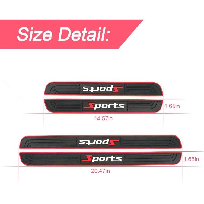 4PCS Car Door Sill Plate Protectors, Auto Door Entry Guards Sill Black/Sport