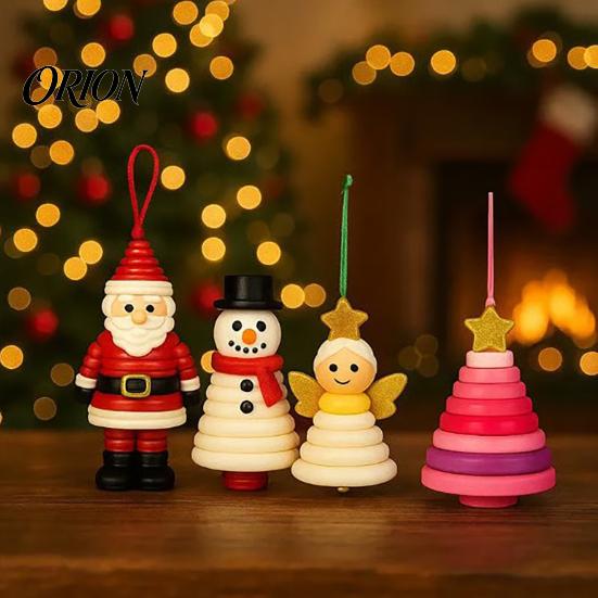 Christmas Decoration Materials for Crafts 2Pcs DIY Pendant Decoration, Plastic Hanging Ornaments with Santa Claus Snowman Angel Decor Shape, Tree Door