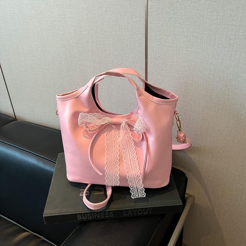 Hochwertige Retro-Tasche mit großem Fassungsvermögen, Damen 2025 neu, vielseitige Schulter-Unterarmtasche, tragbare Bucket Bag mit Schleife