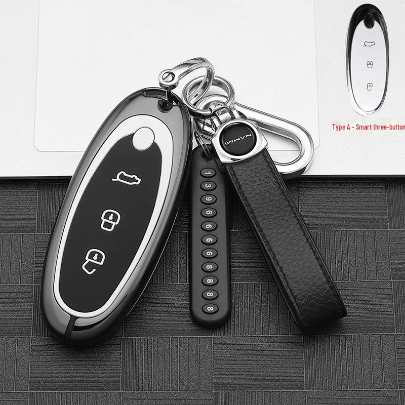 2024 Dongfeng Nano 01 Key Cover: Advanced Metal Car Shell with Buckle Modification for New Energy Models