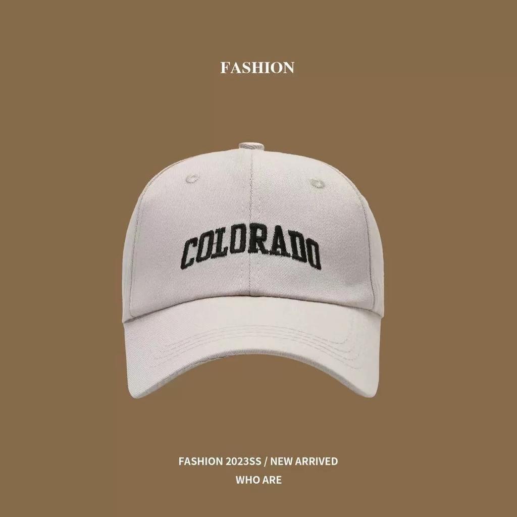 Baseball cap men's fashion cap letter embroidered visor simple versatile face small solid color hat women