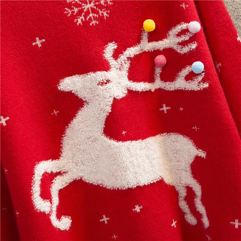 Christmas Sweater Women Christmas Deer Warm Knitted Long Sleeve Sweater Jumper Top Winter Autumn Pullovers