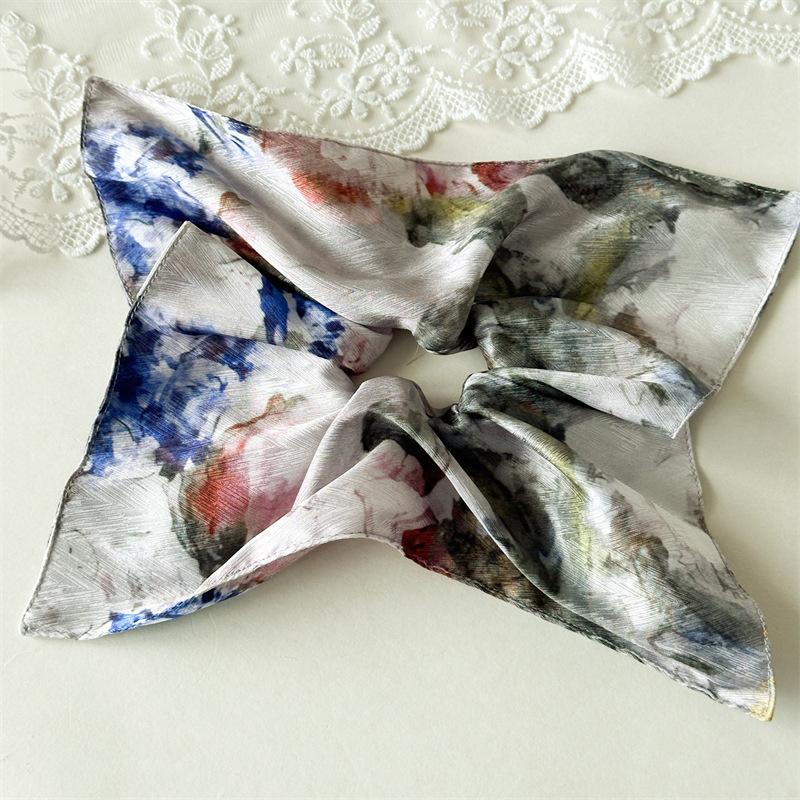 

Ink Wash Oil Painting, Large Intestine Hair Band, Hair Bun, Square Scarf Hair Band, Headwear жовтий