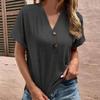 Comfortable European American Fashion Ladies V Neck Tees Short Sleeve Solid Color Female Tops Streetwear Women T Shirts