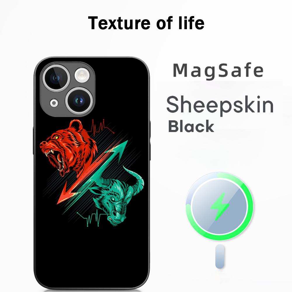 S-stock fashion pattern lucky design Phone Case For iPhone 17 16 15 14 13 12 Plus Pro Max High-end Luxury Magsafe Sheepskin