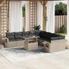 VidaXL Garden Furniture Set 11 Pcs with Light Grey Cushions Wicker 3268172