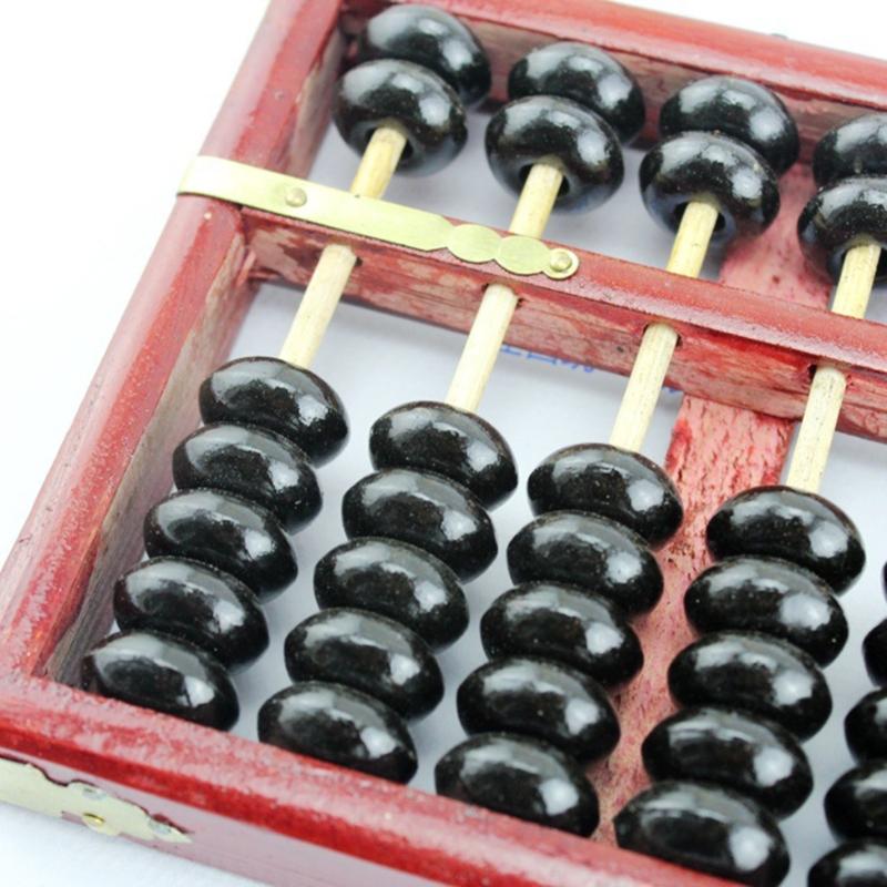 Traditional Wood Abacus 13-Digit Abacus Children Mathematical Calculation Tool 13-Column 7 Beads Abacus Calculator