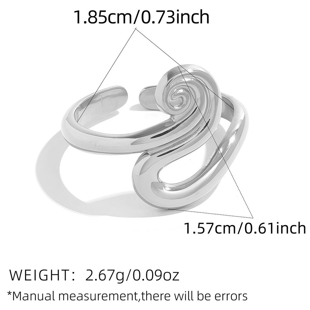 304 Stainless Steel Geometric Line Open Rings for Women Men Fashionable Individualized Design Finger Rings Jewelry Accessories