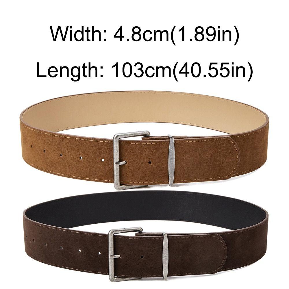 Fashion Pin Buckle Suede Leather Belt Y2k Luxury Design Wide Waist Belt Retro Spicy Girl Waistband For Women