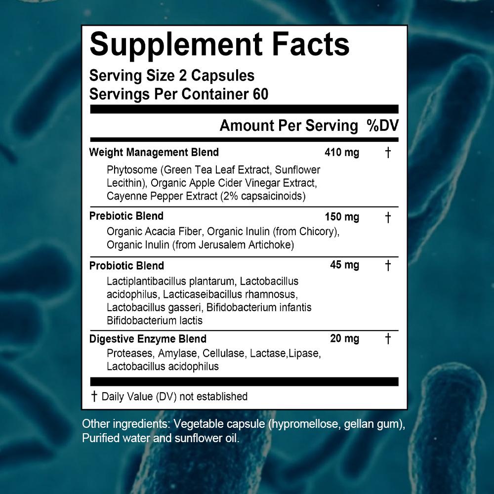 Advanced Probiotics Capsules With Digestive Enzymes And Prebiotics Vegan 120 Count