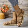 Damenmode Trend Riemen rutschfeste Tragekomfort weiche Sohle flache Sandalen