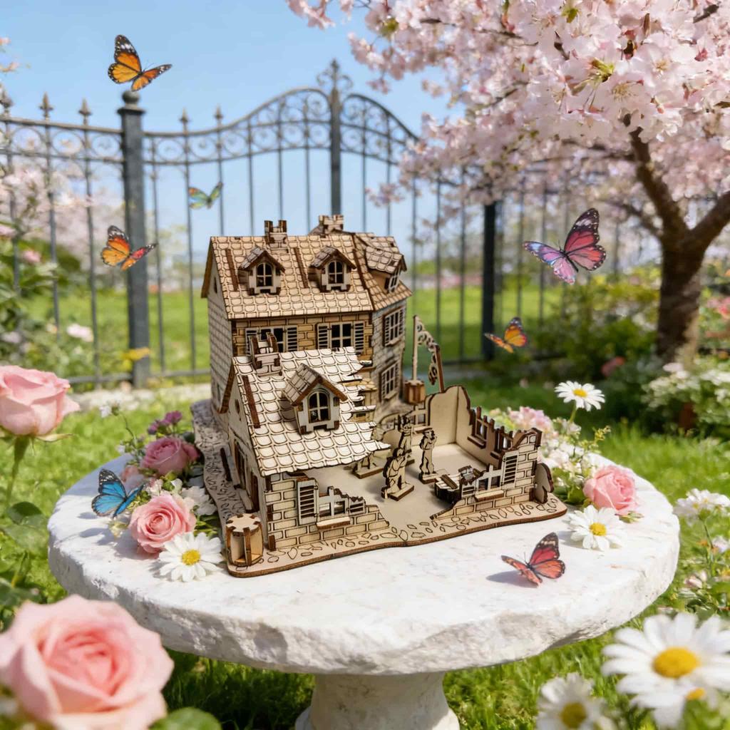 3D Wooden Puzzle Urban Warfare Miniature Kit DO-IT-YOURSELF Imaginative Present Home Decor Household Goods Unique Valentine s Day Present