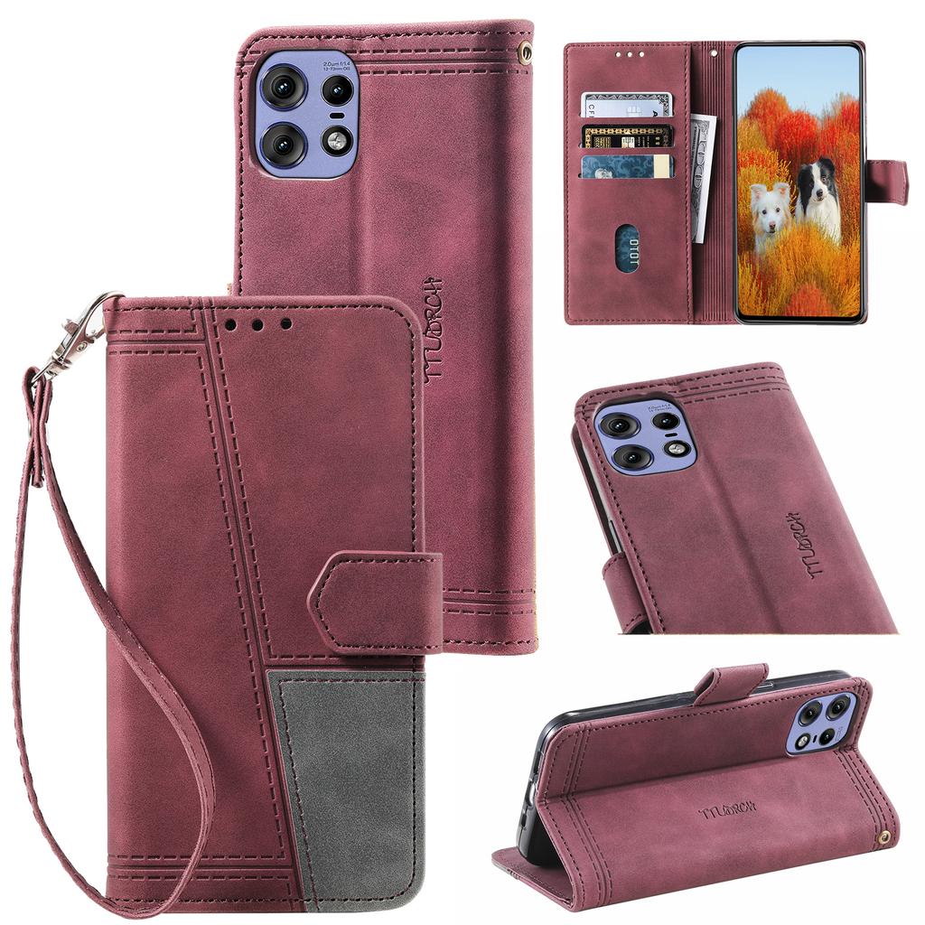 TTUDRCH Style 004 for Motorola Edge 50 Pro 5G Case RFID Blocking Leather Phone Cover