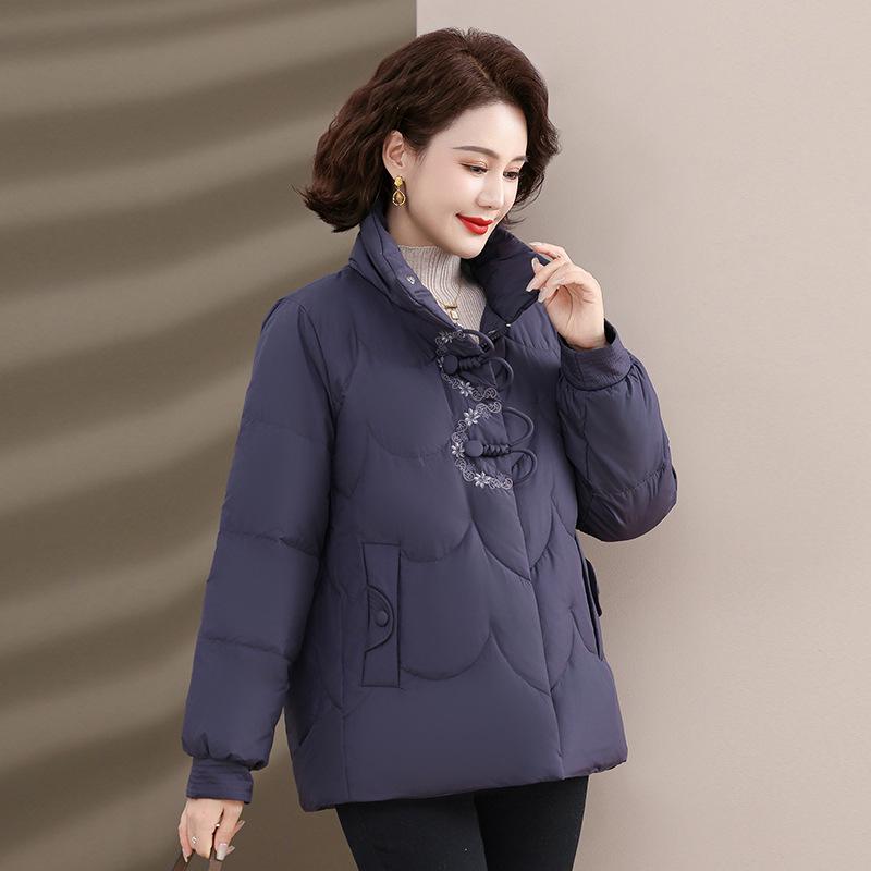 

2025 Winter Fashionable Thickened Cotton-Padded Jacket for Moms - Warm Short Coat XXL (suitable for 140-155 jin) темно-фіолетовий колір