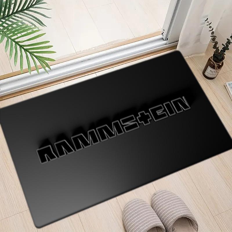 1Pc Rammstein Theme Printed Rectangle Carpet, Home Door Mat, Outdoor Travel Protection Carpet A6