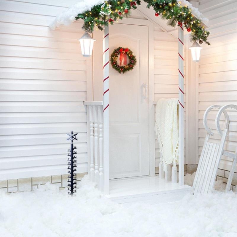 Metal Snow Measuring Ruler Wrought Iron Measuring Gagdet Accessory for Indoor Winter Snowmobile Yard Supplies