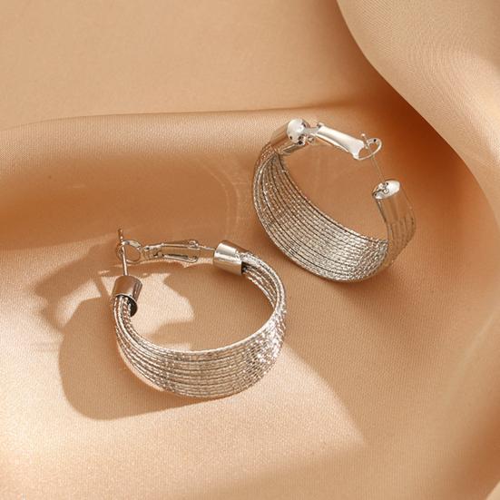 Women Open Ring Earrings Adjustable Multi-layer Solid Color Wide Electroplating Polished Alloy Lady Finger Ring Prom Party Daily Ear Jewelry