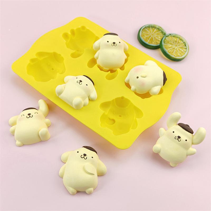 Kawaii Diy Cartoon Puppy Cookie Chocolate Baking Tool Cartoon Silicone Ice Block Diy Soap Mold Set
