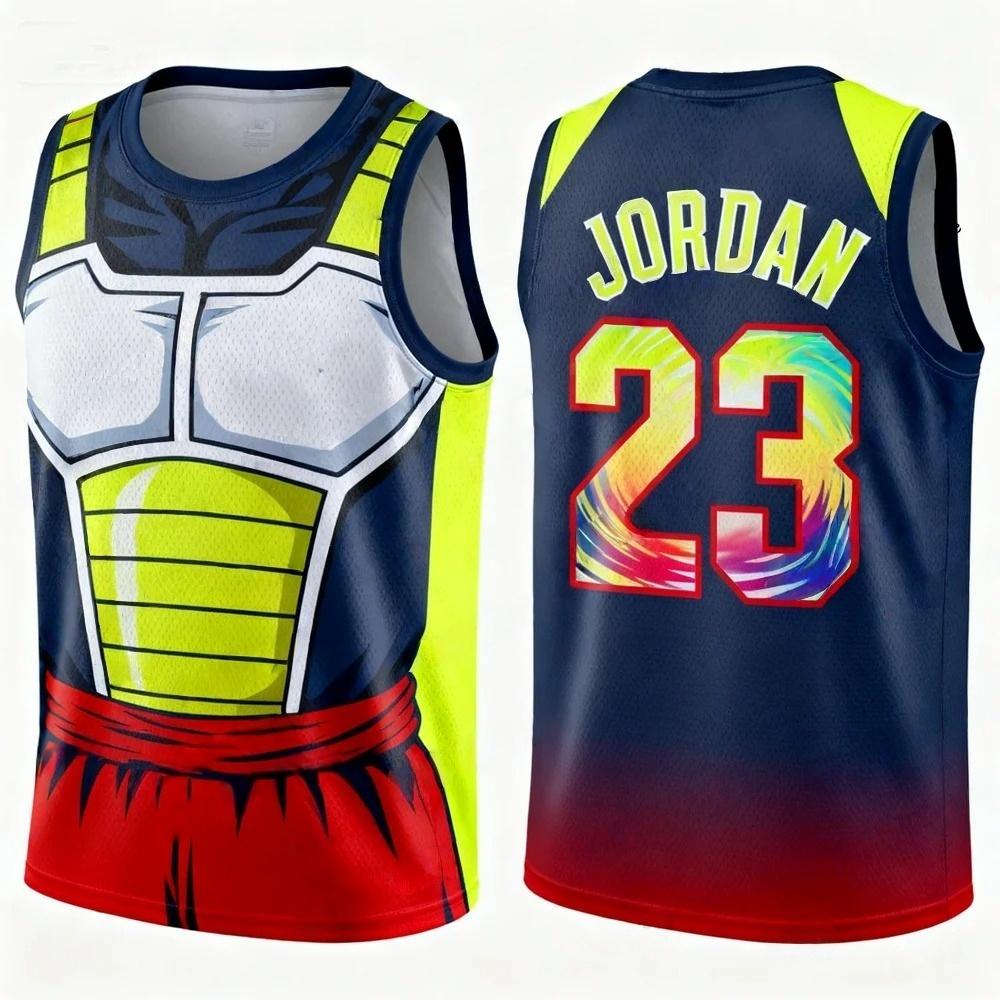 FamilyMatching 2026 New Version Dragon Ball Z Vegeta Special Edition Basketball Jersey Jordan Basketball Sports Vest Set
