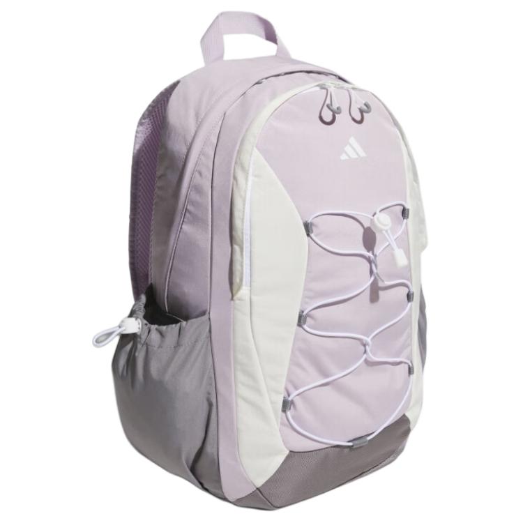 Adidas Practical Versatile Recycled Nylon Backpack Large Size Unisex Backpacks Light-Purple White Light-Gray 2025Q2-KKS85-JX5011