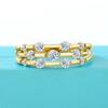 Certificated Moissanite Rings For Women Solid 925 Silver Eternity Band Wedding Jewelry Gift For Girl Pass Diamond Test