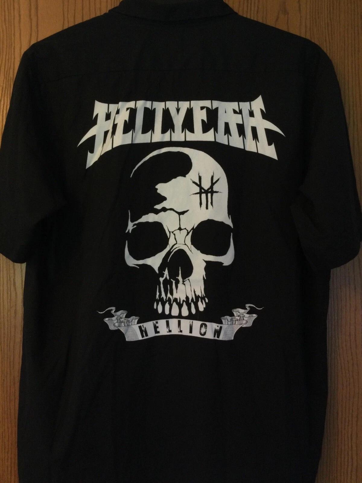 

Hellyeah - Black Shirt - Button Down/Collared/Pockets/Poly Blend/2 Sided/2 XL S