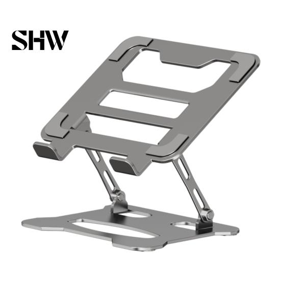 Heavy Duty Laptop Riser Foldable Stand for Desk, Portable Height Adjustable Computer Cooling Holder, Ergonomic Ventilated Notebook Tablet Holder