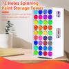 Craft Paint Storage Rack 72 Holes Paint Storage Tower Vertical 360° Spinning Craft Paint Storage Organizer Portable Paint