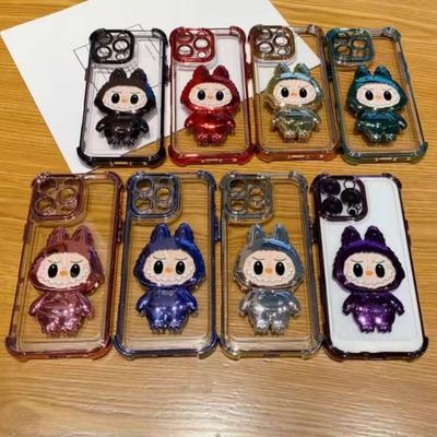 Anwendbar auf Apple 16 Neujahr Handyhülle Drehbarer Lava Make-up Spiegel Ständer IPhone 15 Vier Ecken Vollabdeckung Sturzsicher